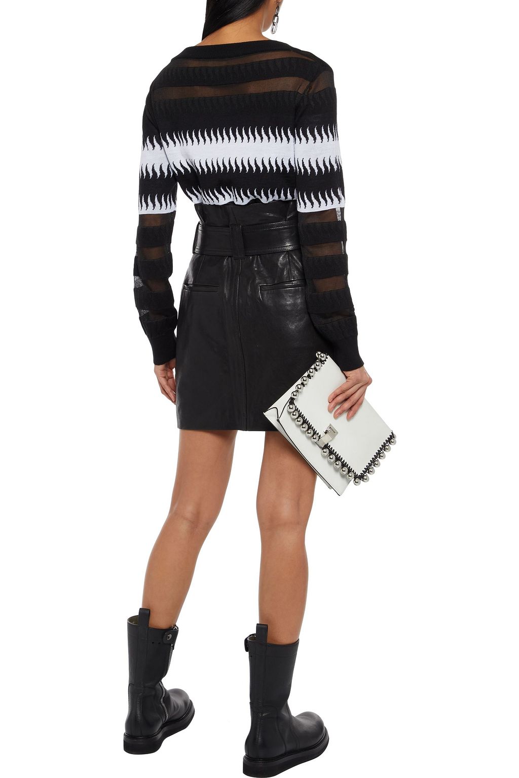 JUST CAVALLI Burnout-effect jacquard-knit sweater