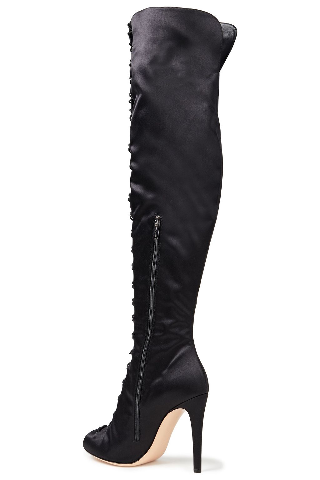 GIANVITO ROSSI Gathered satin over-the-knee boots