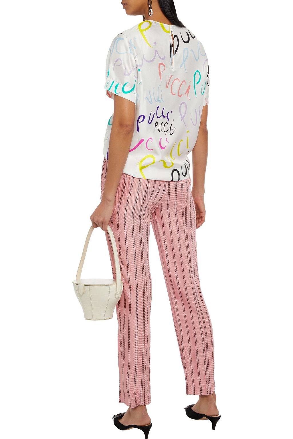 PUCCI Striped satin-twill straight-leg pants