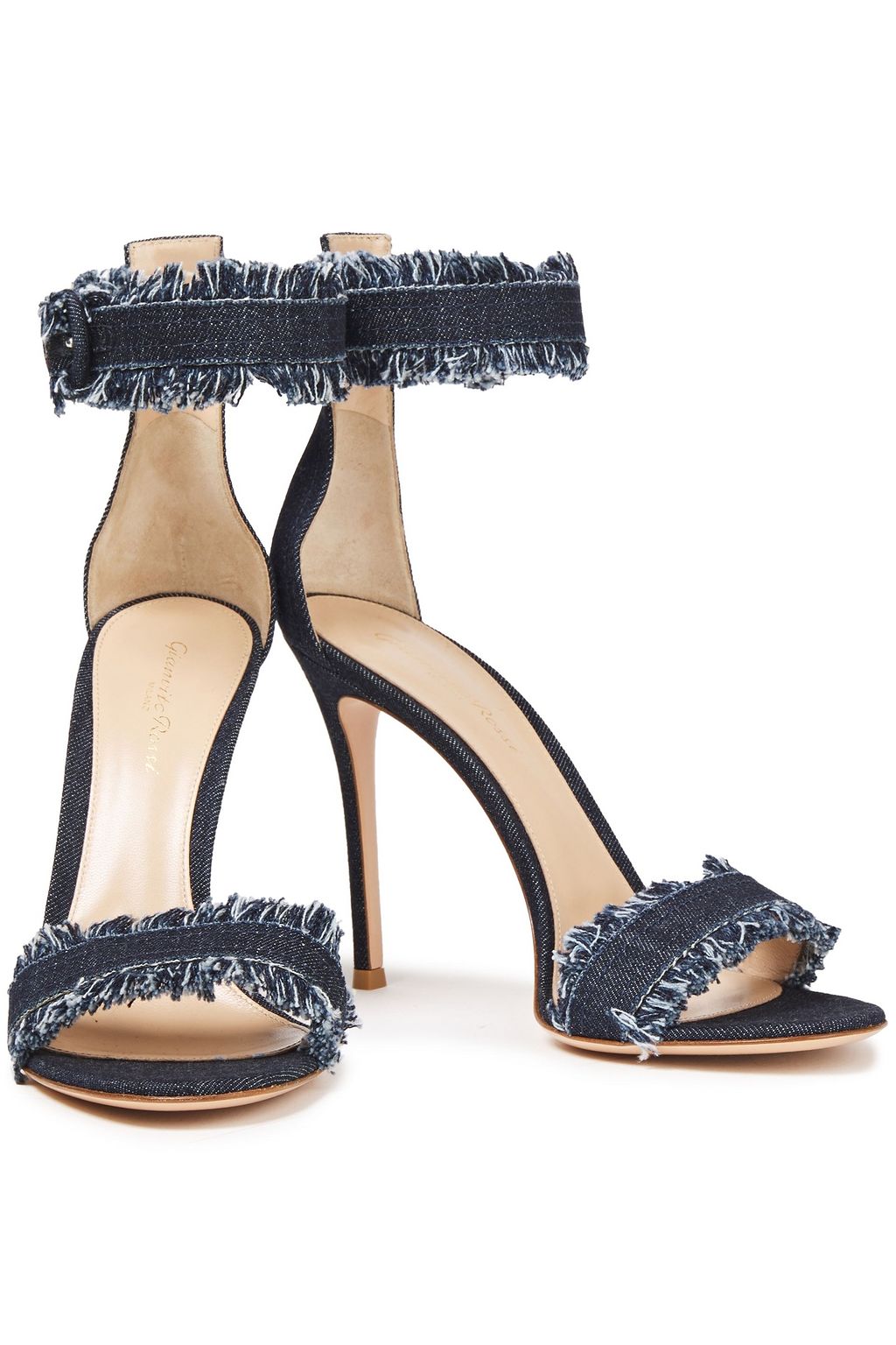 GIANVITO ROSSI Lola frayed denim sandals