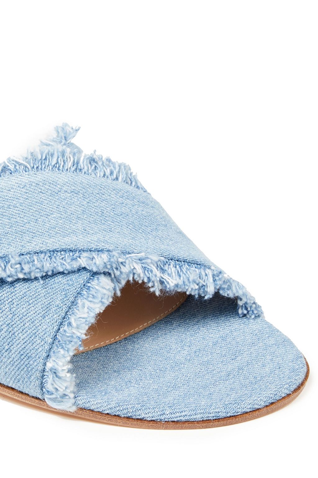 GIANVITO ROSSI Barth frayed denim sandals