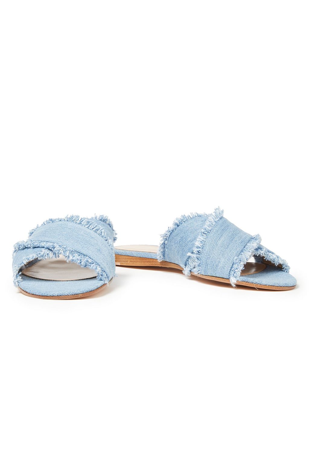 GIANVITO ROSSI Barth frayed denim sandals