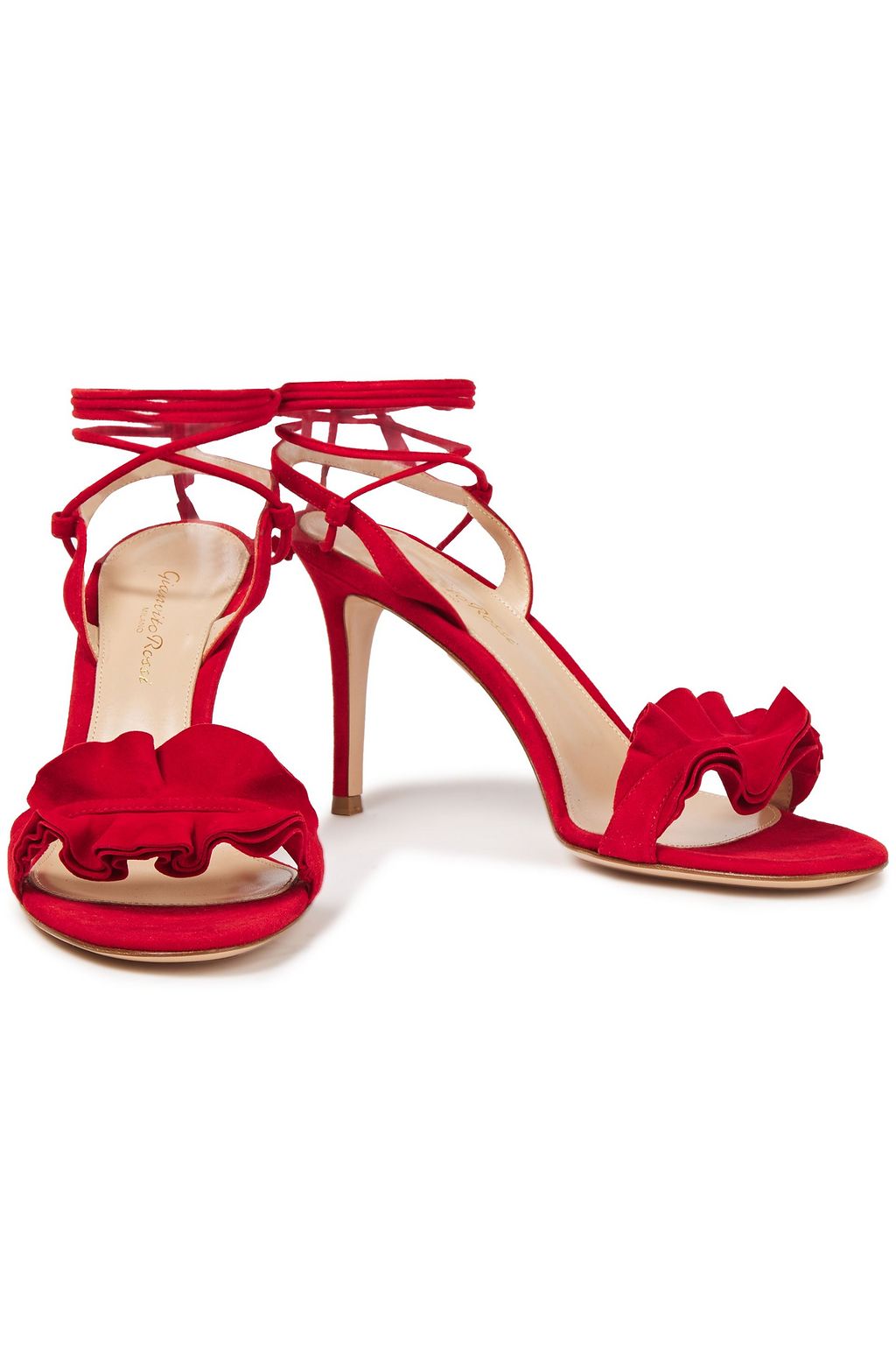 GIANVITO ROSSI Ruffled suede sandals