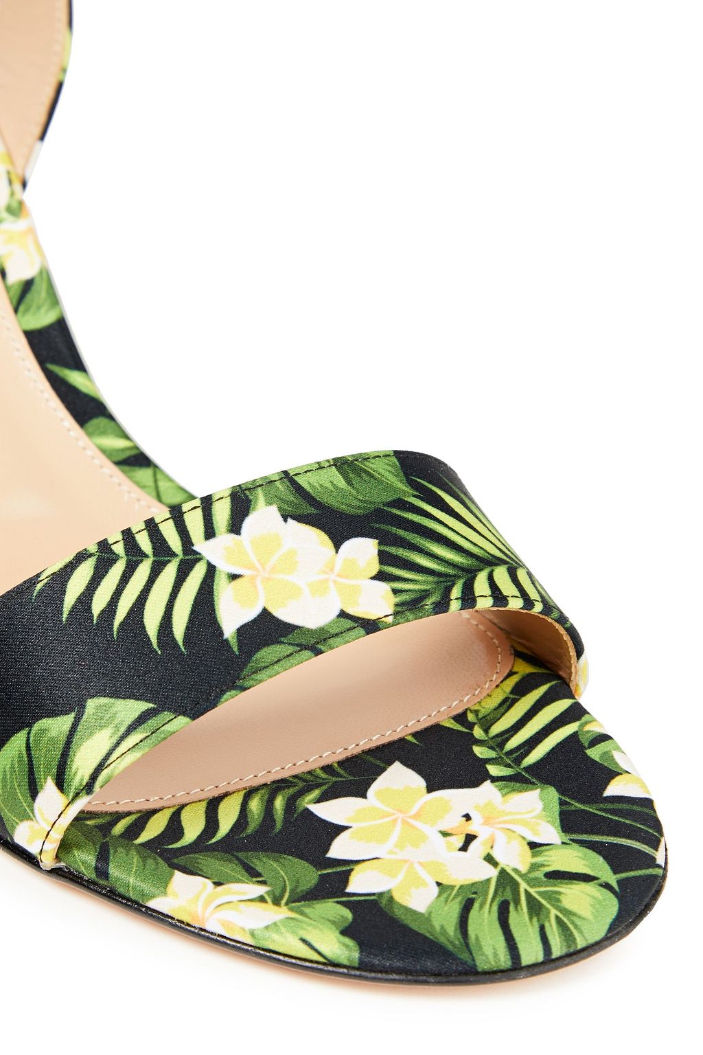 GIANVITO ROSSI Floral-print satin sandals