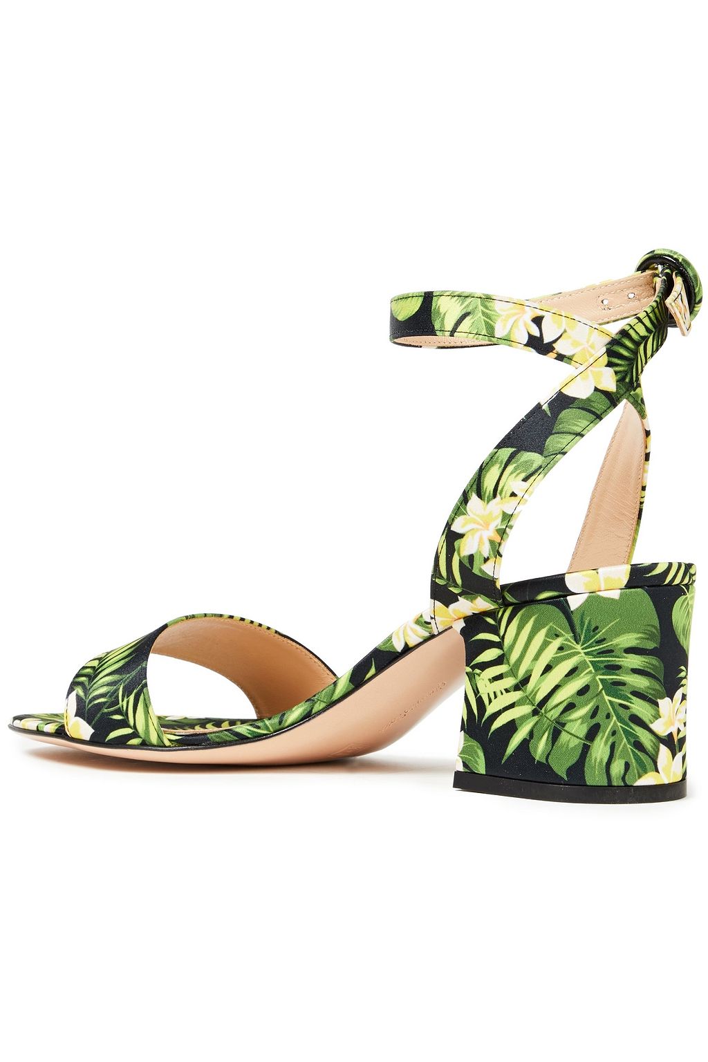 GIANVITO ROSSI Floral-print satin sandals