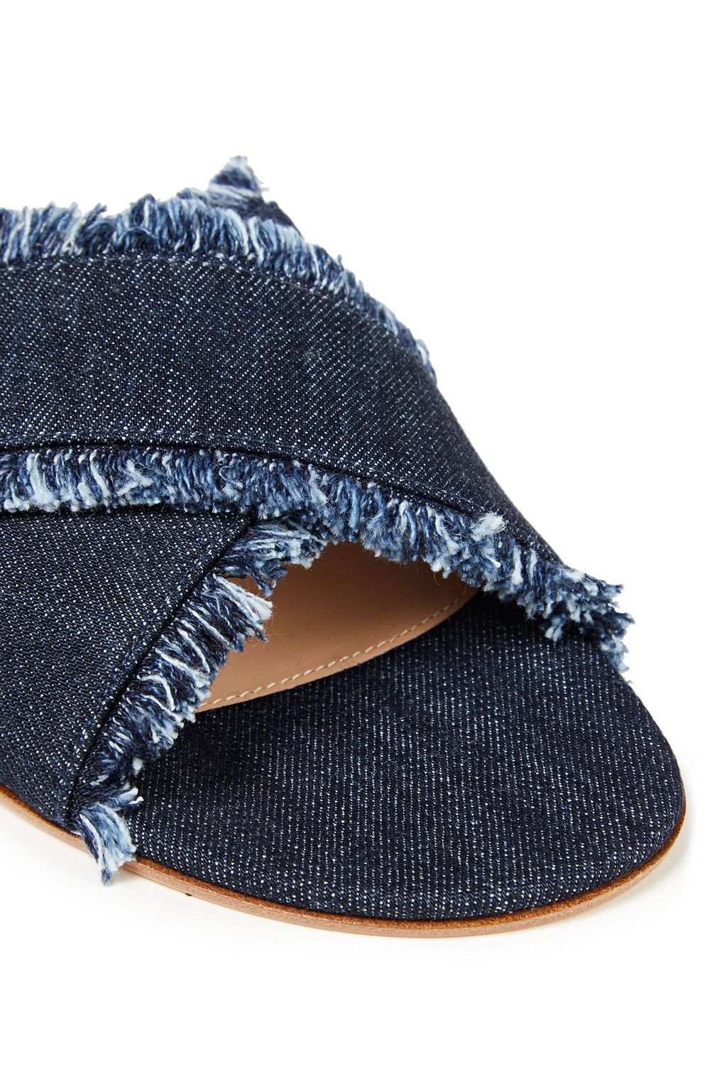 GIANVITO ROSSI Barth frayed denim sandals