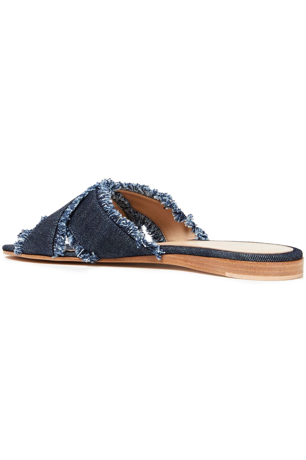 GIANVITO ROSSI Barth frayed denim sandals