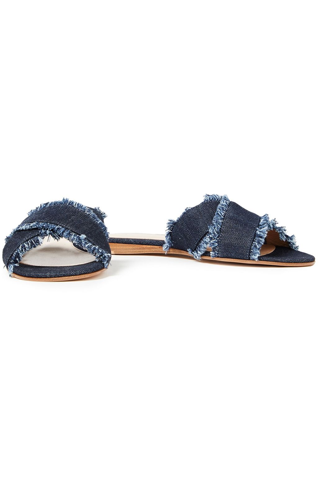 GIANVITO ROSSI Barth frayed denim sandals