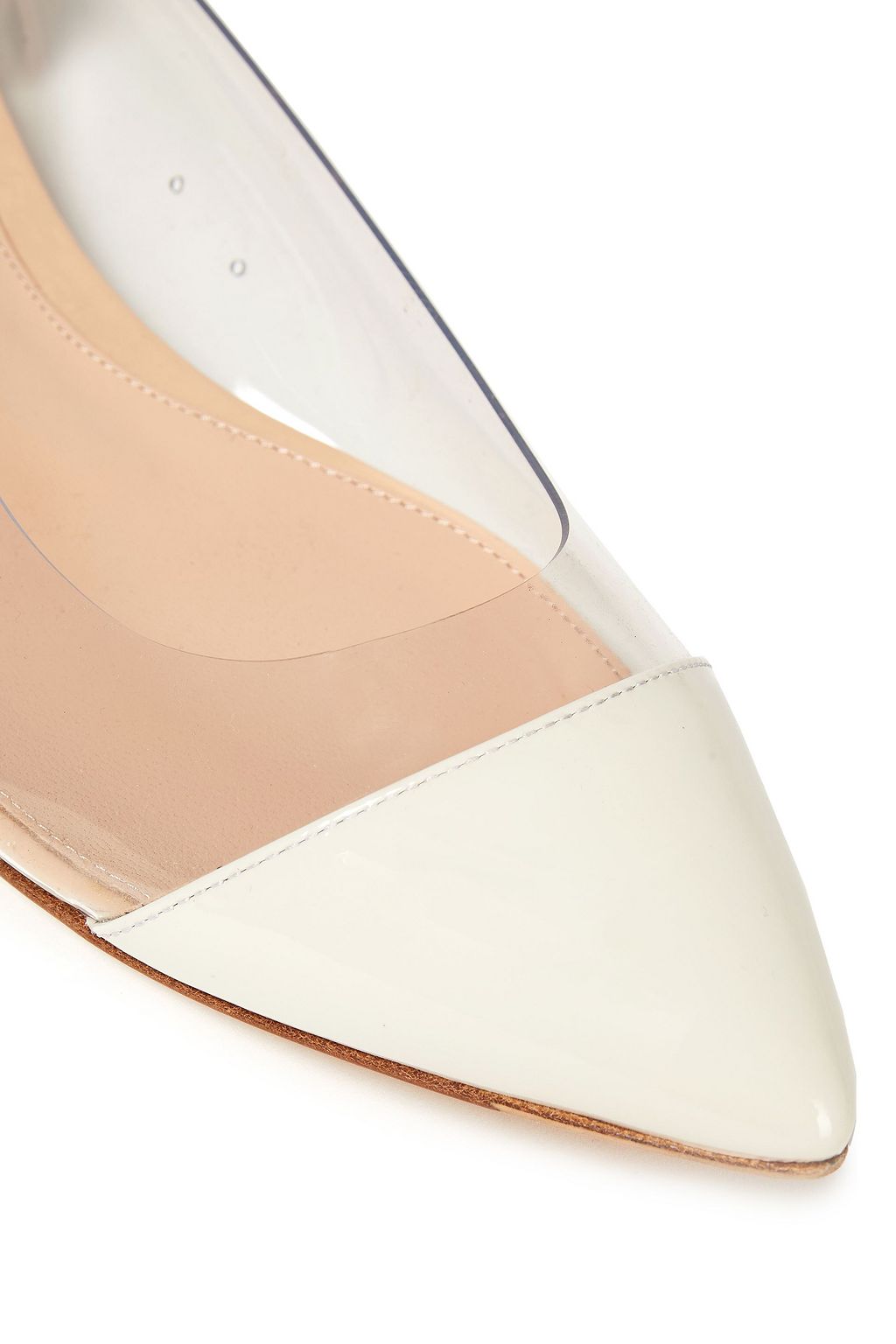 GIANVITO ROSSI Plexi patent-leather and PVC point-toe flats