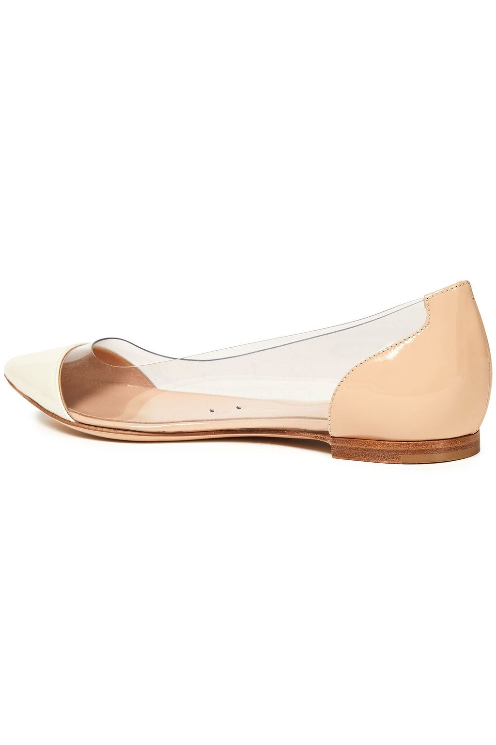 GIANVITO ROSSI Plexi patent-leather and PVC point-toe flats
