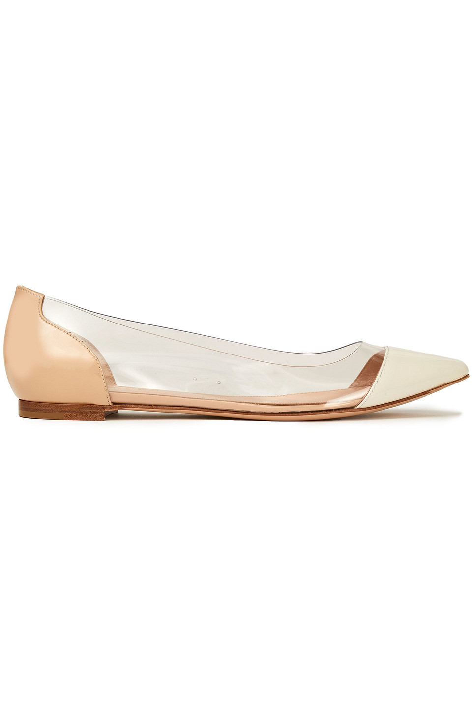 Gianvito Rossi Woman Plexi Patent-leather And Pvc Point-toe Flats Neutral Size 38