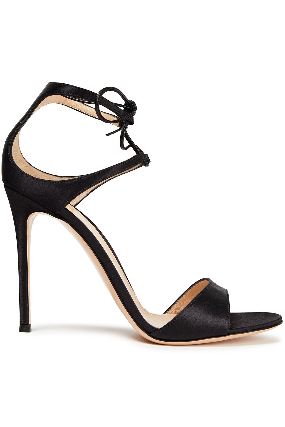 Gianvito Rossi Woman Leather-trimmed Satin Sandals Black Size 40.5