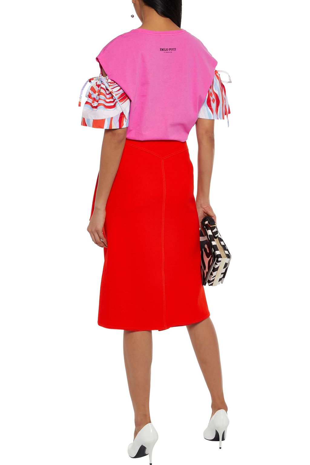 PUCCI Wrap-effect wool-crepe skirt