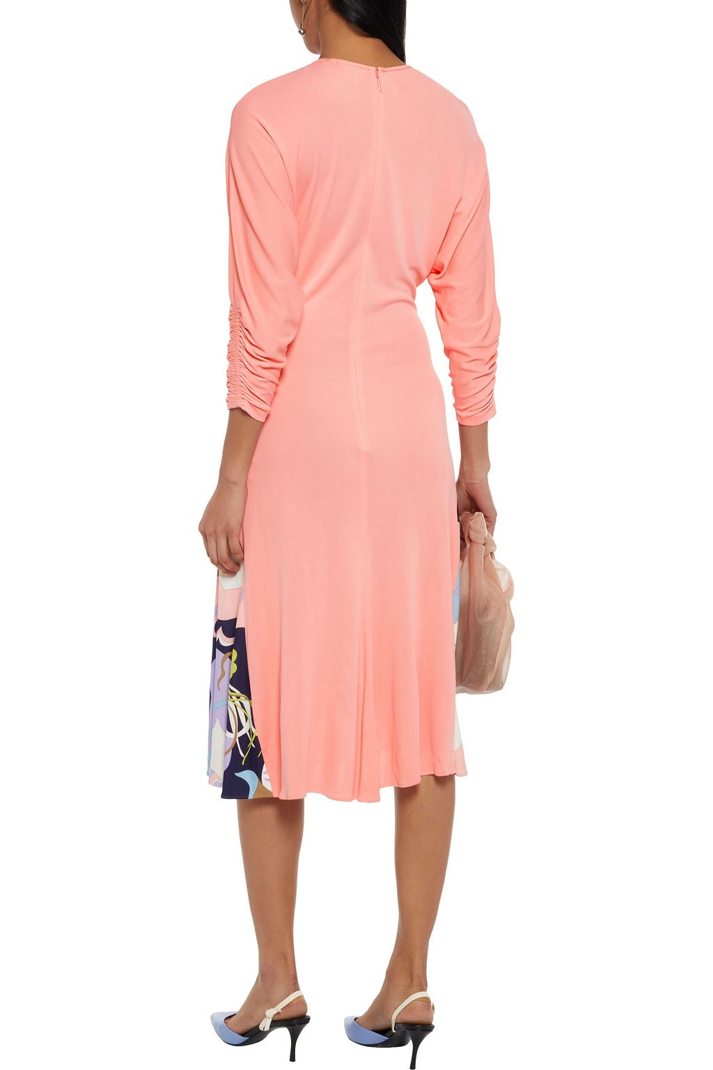 PUCCI Ruched printed jersey dress