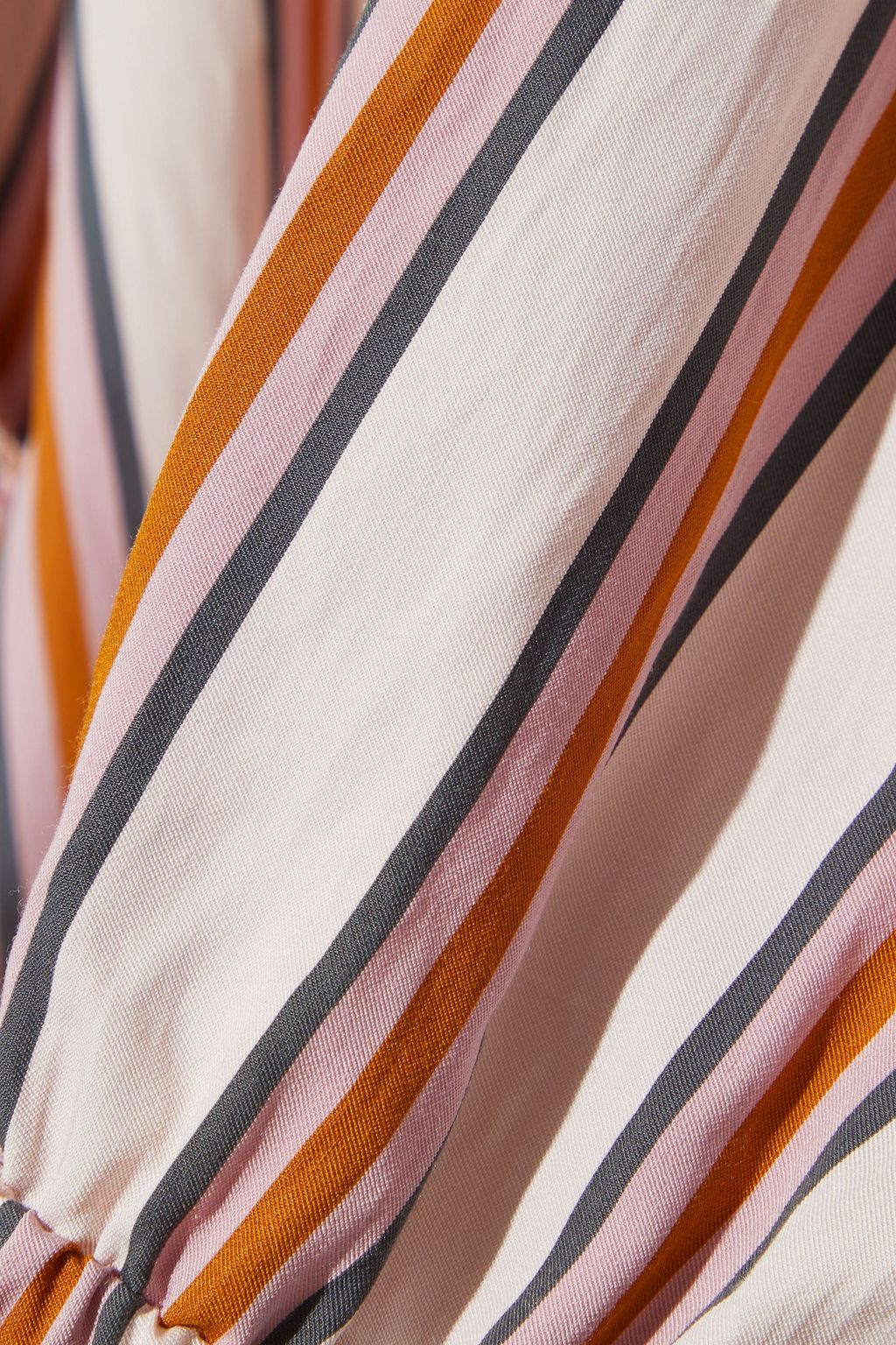 BA&SH Nastasia ruffled striped woven wrap dress