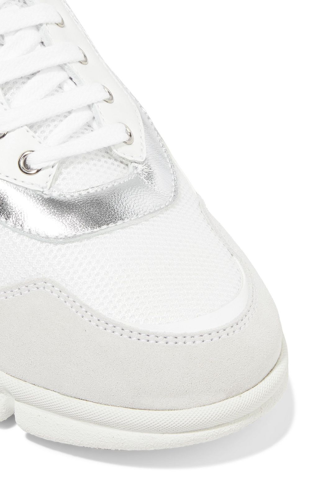 SERGIO ROSSI Color-block suede, leather and mesh sneakers