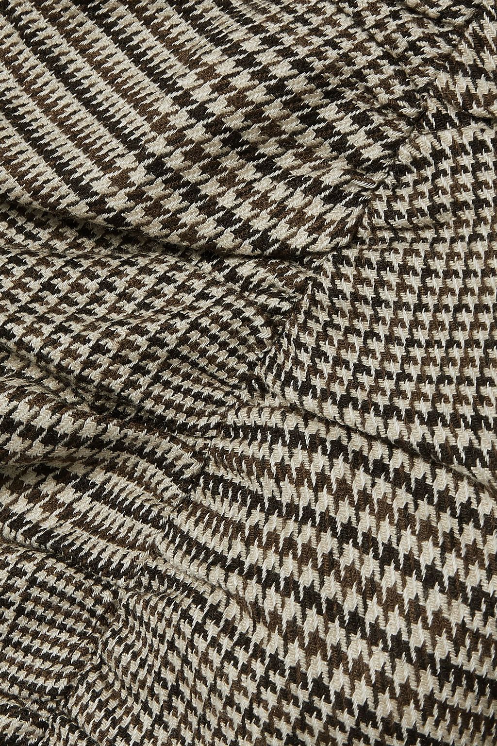 VERONICA BEARD Tamic ruched Prince of Wales checked woven skirt