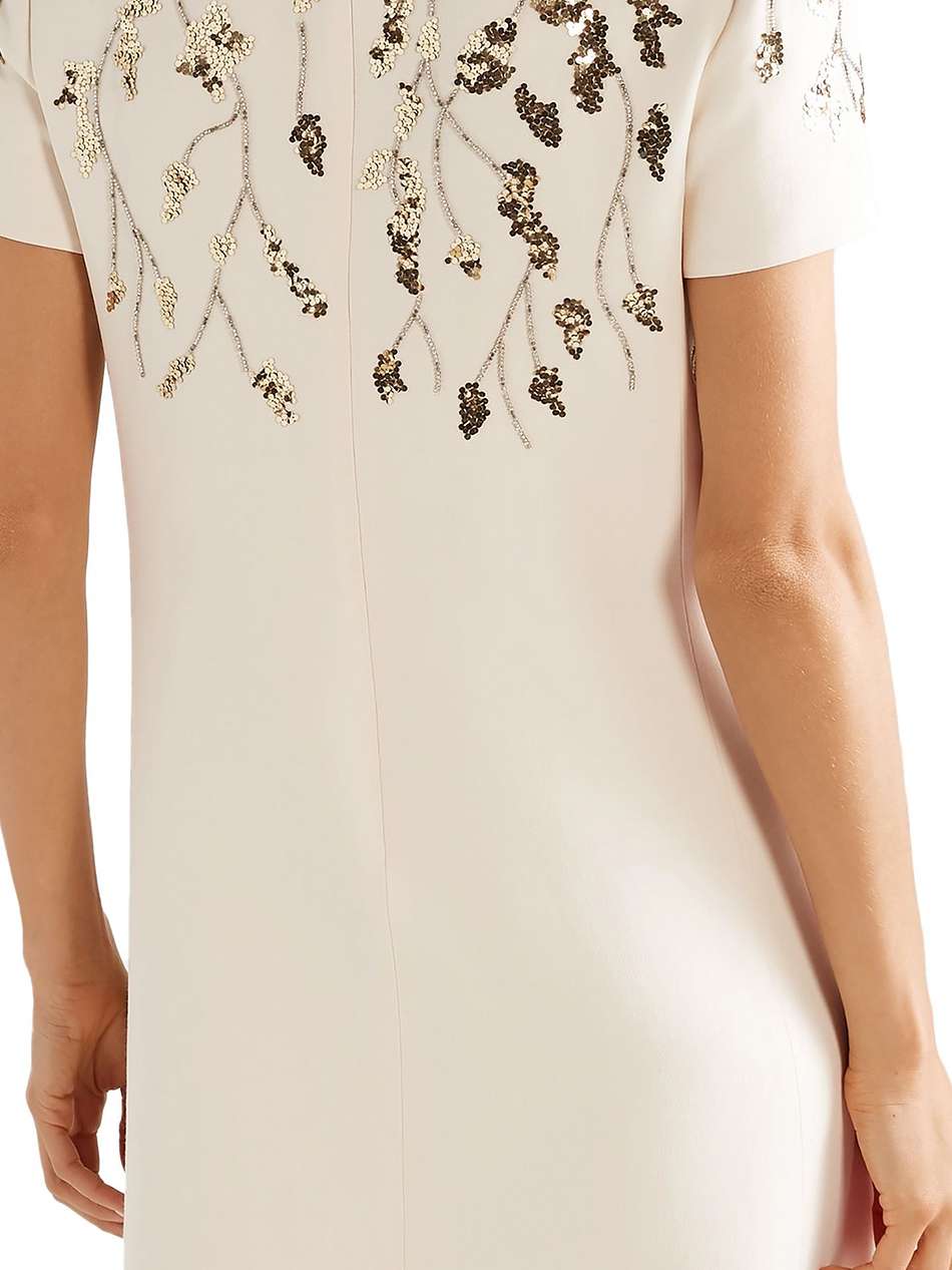 embellished wool and silk-blend crepe mini dress