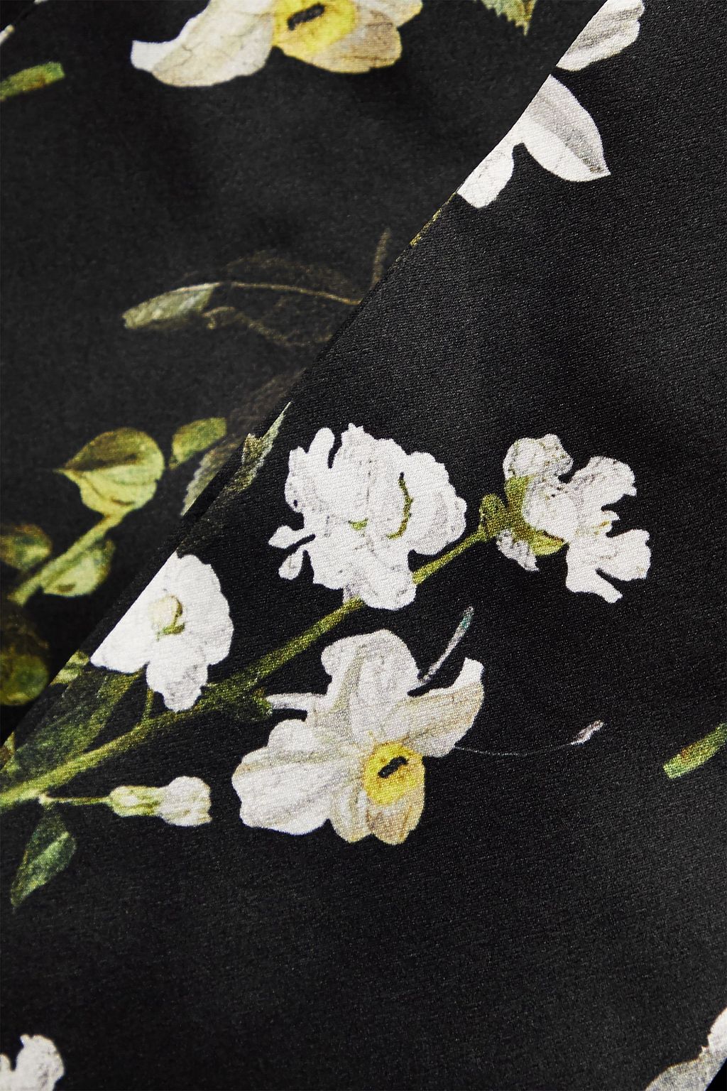 ERDEM Hilma belted floral-print satin-trimmed stretch-ponte midi dress