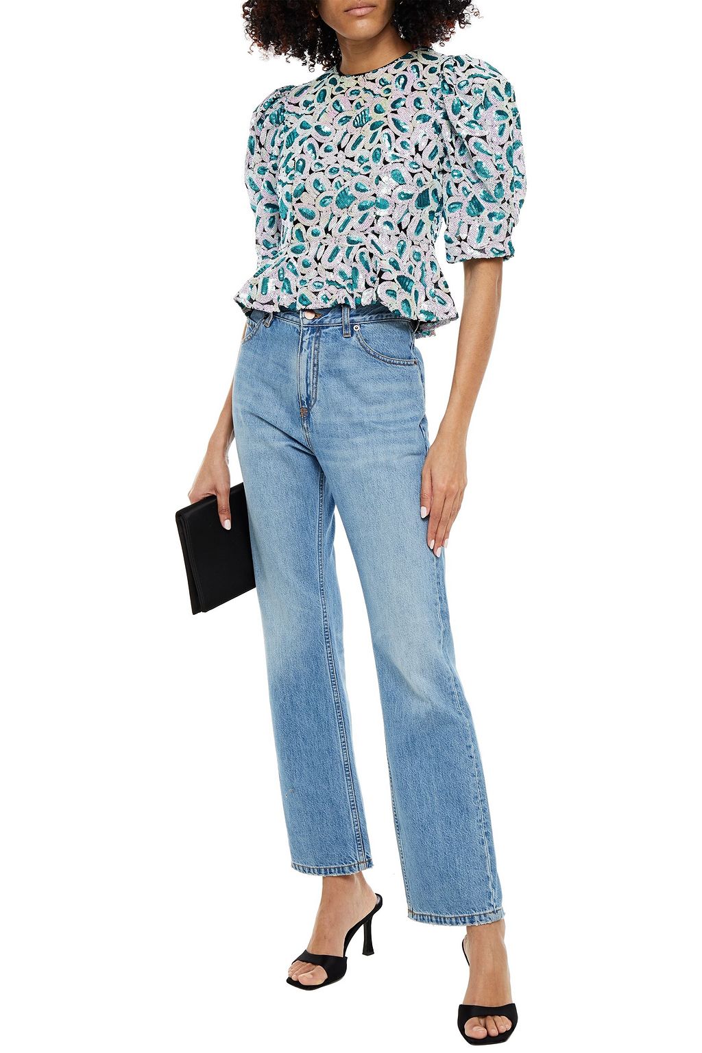 ROTATE BIRGER CHRISTENSEN Christina gathered sequined tulle top
