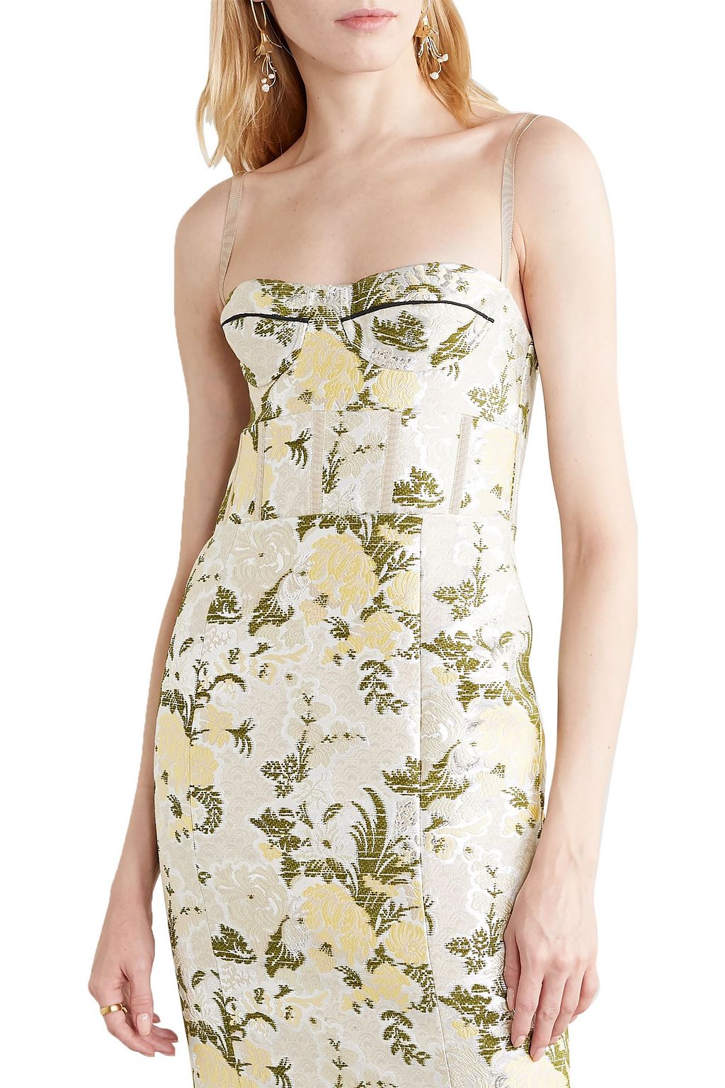 BROCK COLLECTION Metallic brocade dress