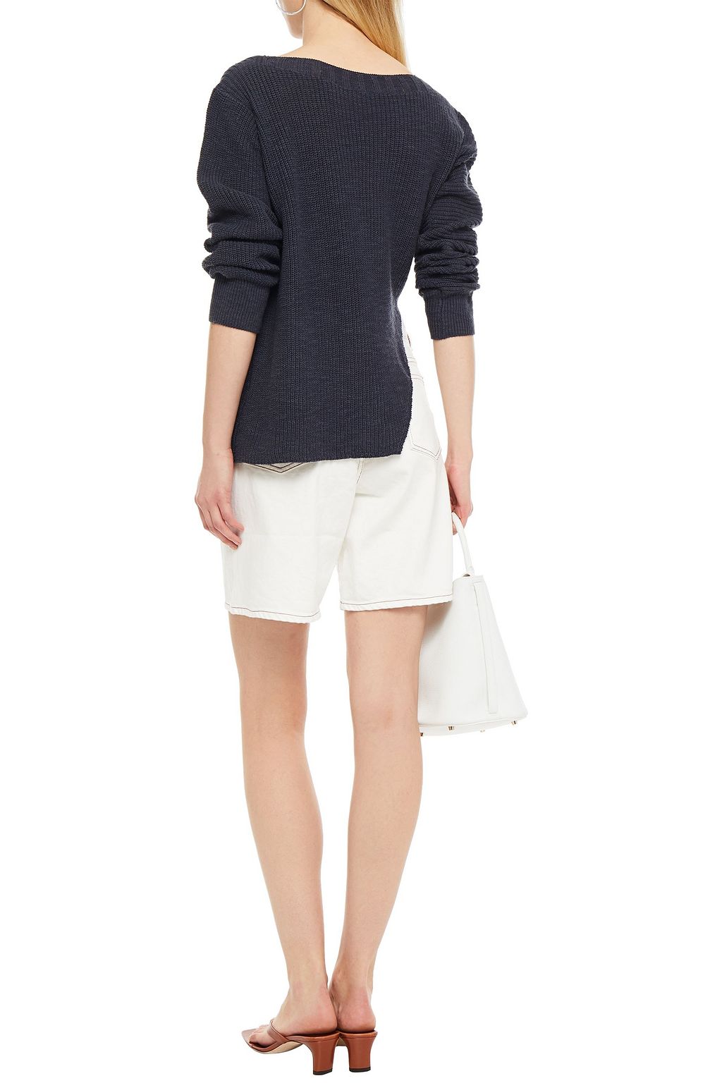 JAMES PERSE Ribbed cotton and linen-blend sweater