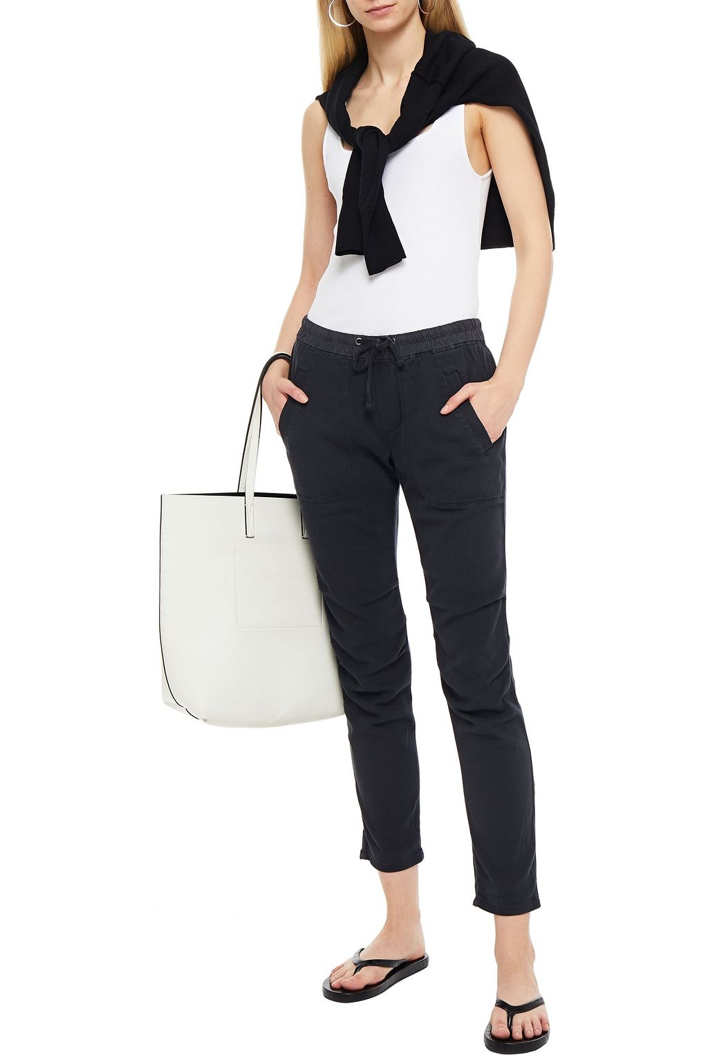 JAMES PERSE Stretch-cotton and modal-blend twill track pants