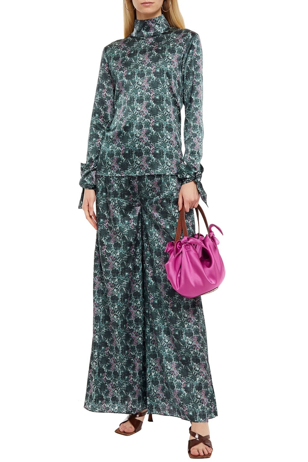 HOFMANN COPENHAGEN Alice printed silk-blend satin top