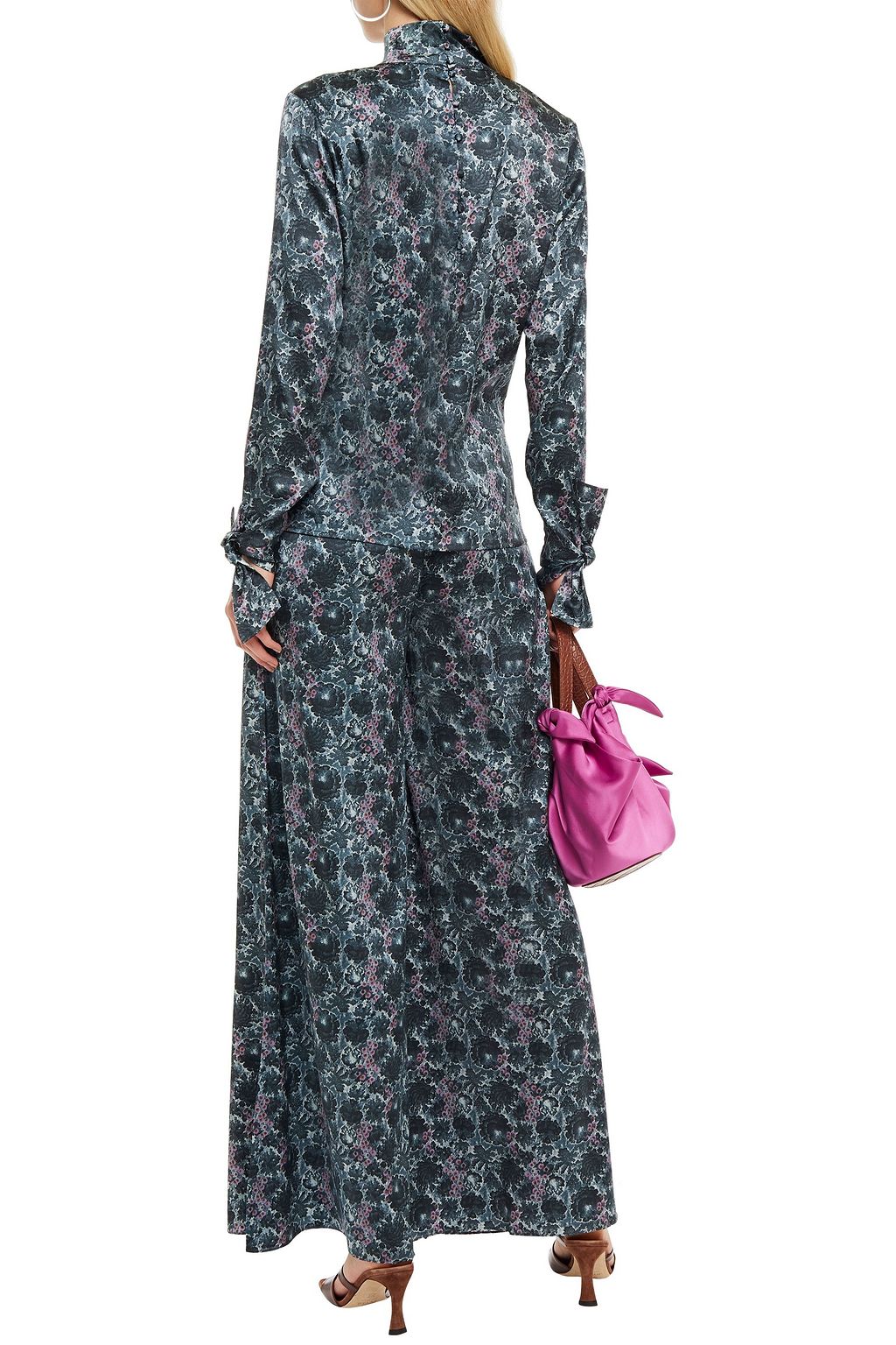 HOFMANN COPENHAGEN Gala printed silk-blend satin wide-leg pants