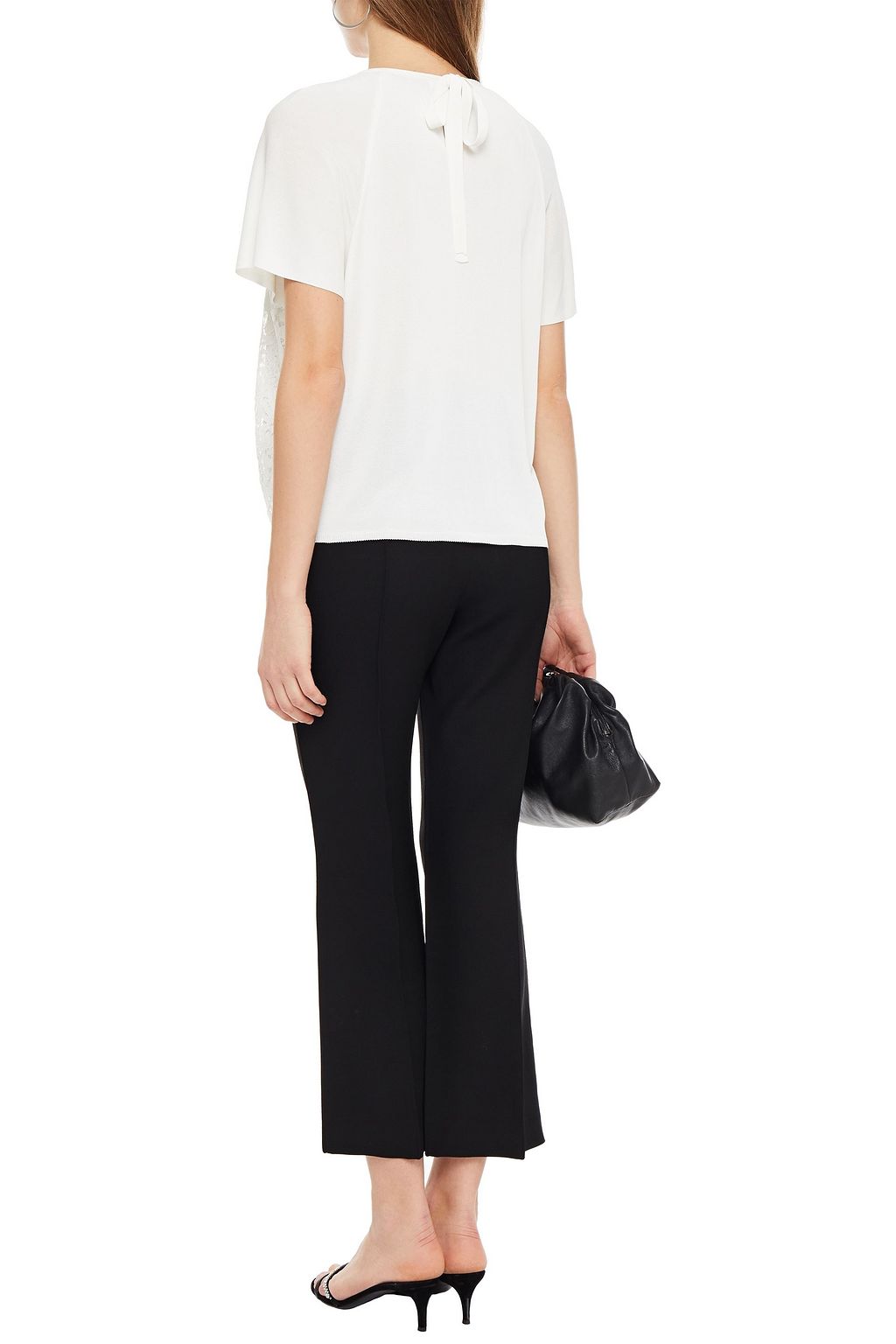 VALENTINO GARAVANI Cropped wool and silk-blend crepe bootcut pants