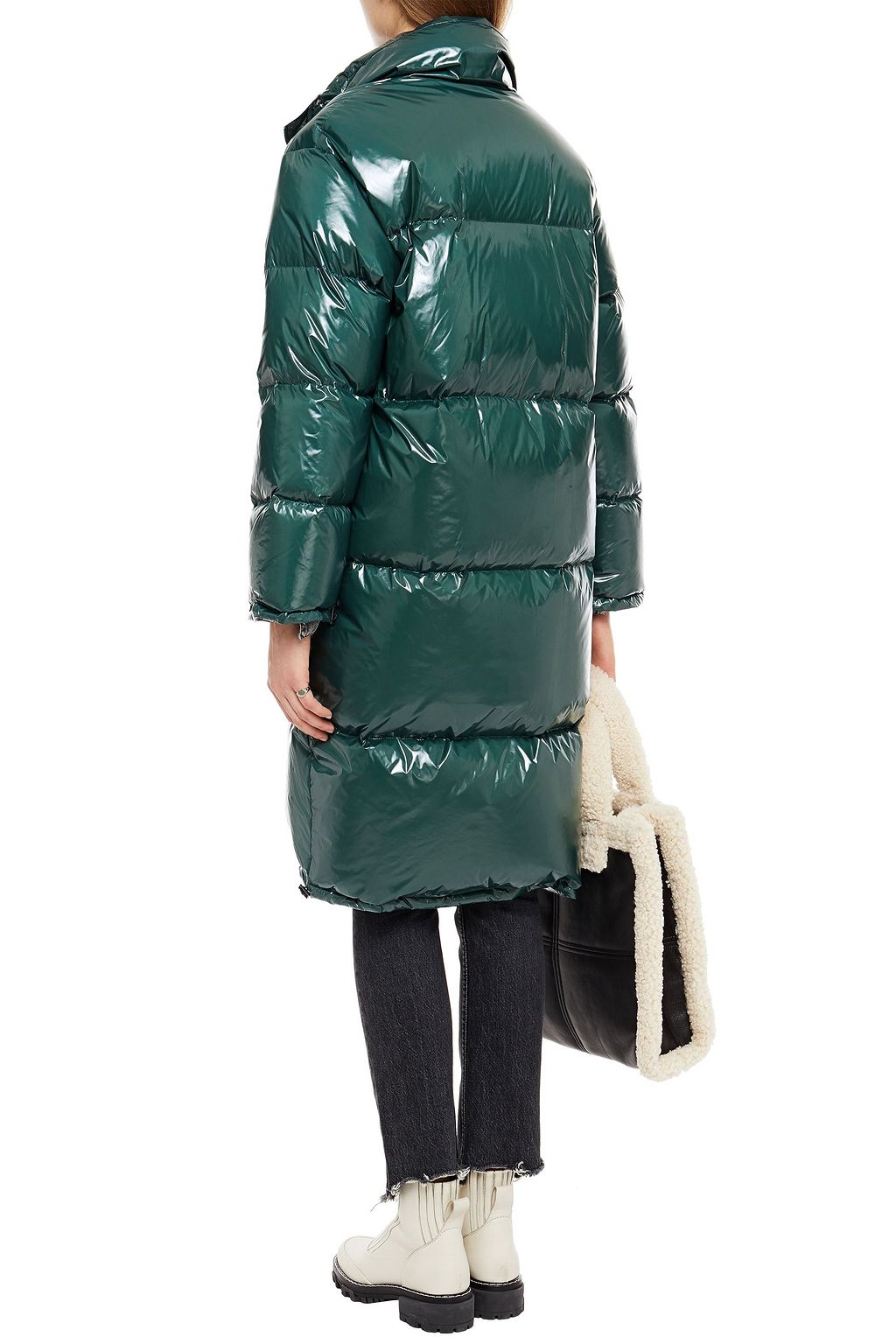 STAND STUDIO Quilted glossed-shell coat