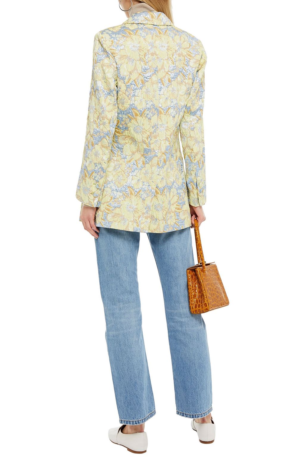 HOFMANN COPENHAGEN Daria double-breasted metallic brocade blazer