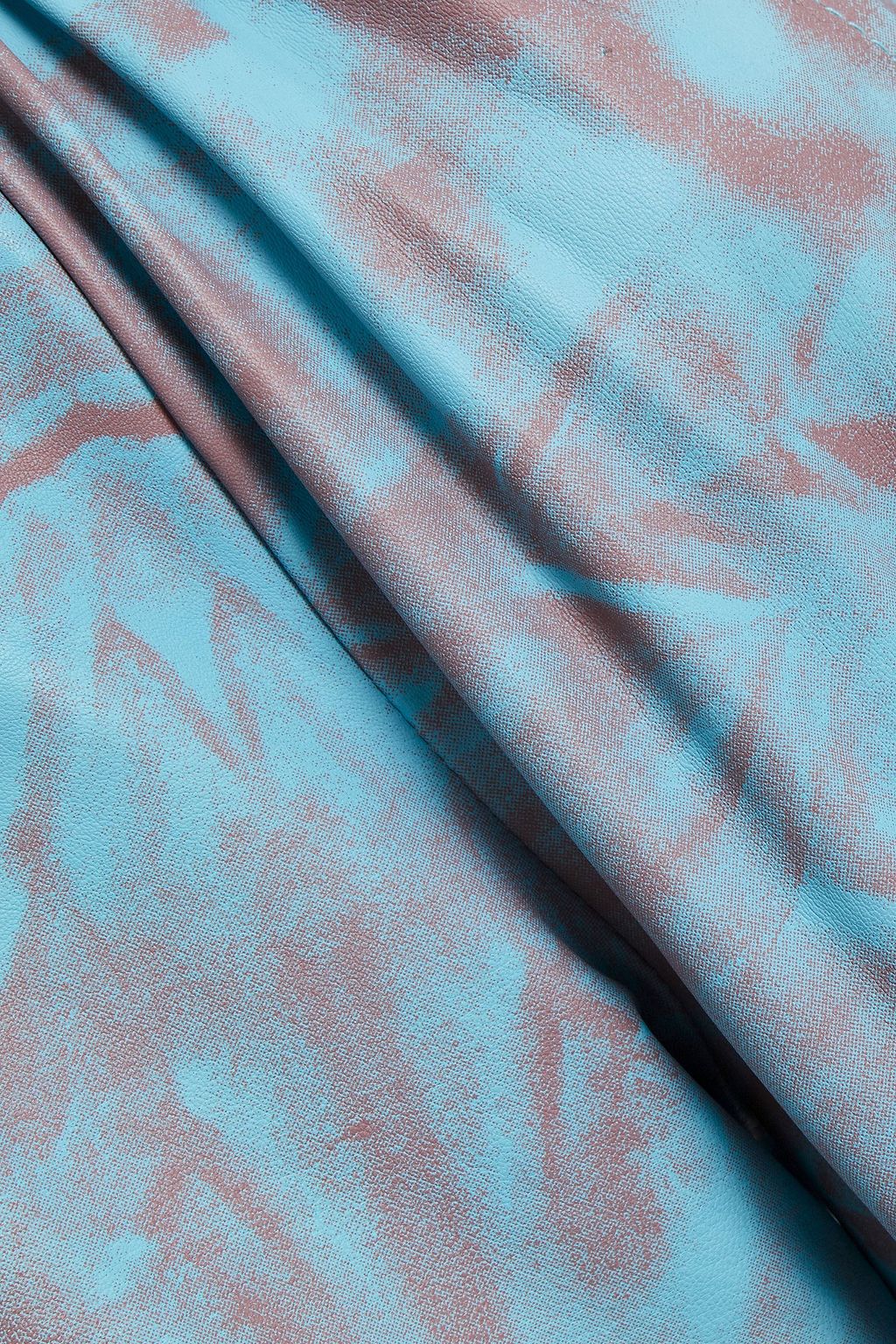 STAND STUDIO Gathered printed leather top