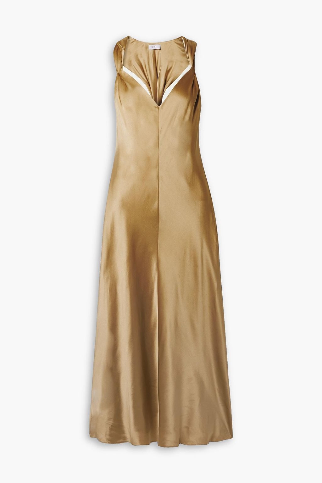 Twisted silk satin midi dress