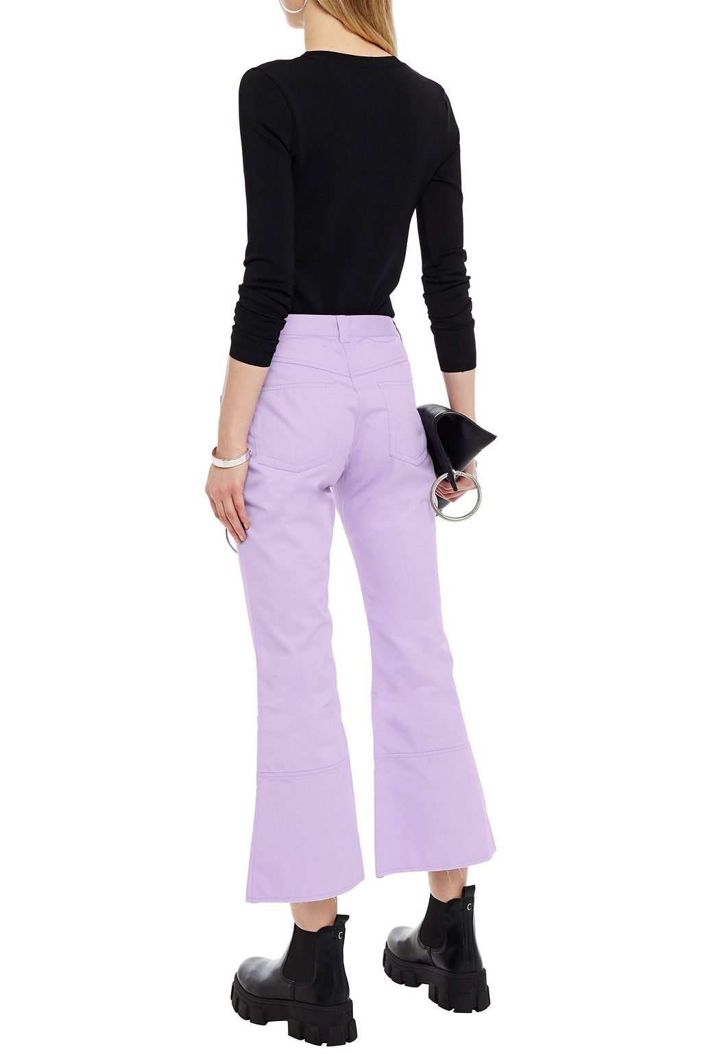 MARQUES' ALMEIDA Embellished twill kick-flare pants