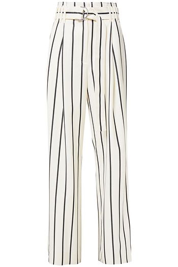 belted striped pants