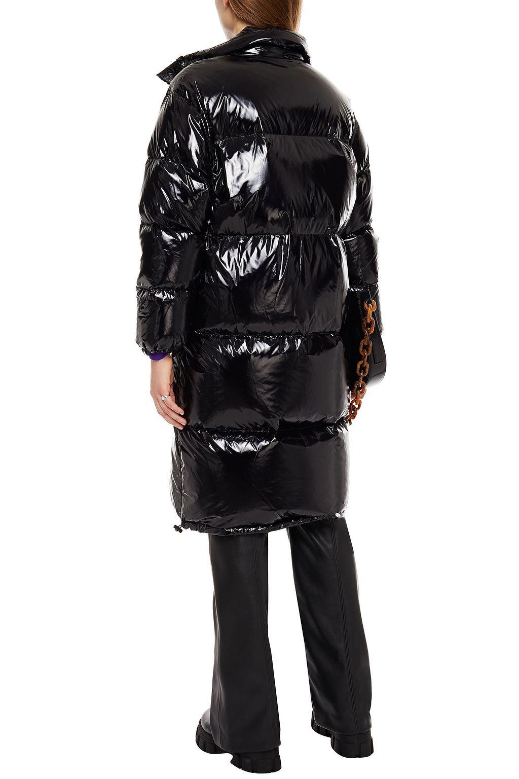 STAND STUDIO Quilted glossed-shell coat