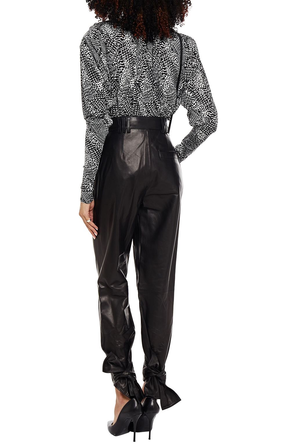PROENZA SCHOULER Karottenhose aus Leder mit Bindedetail