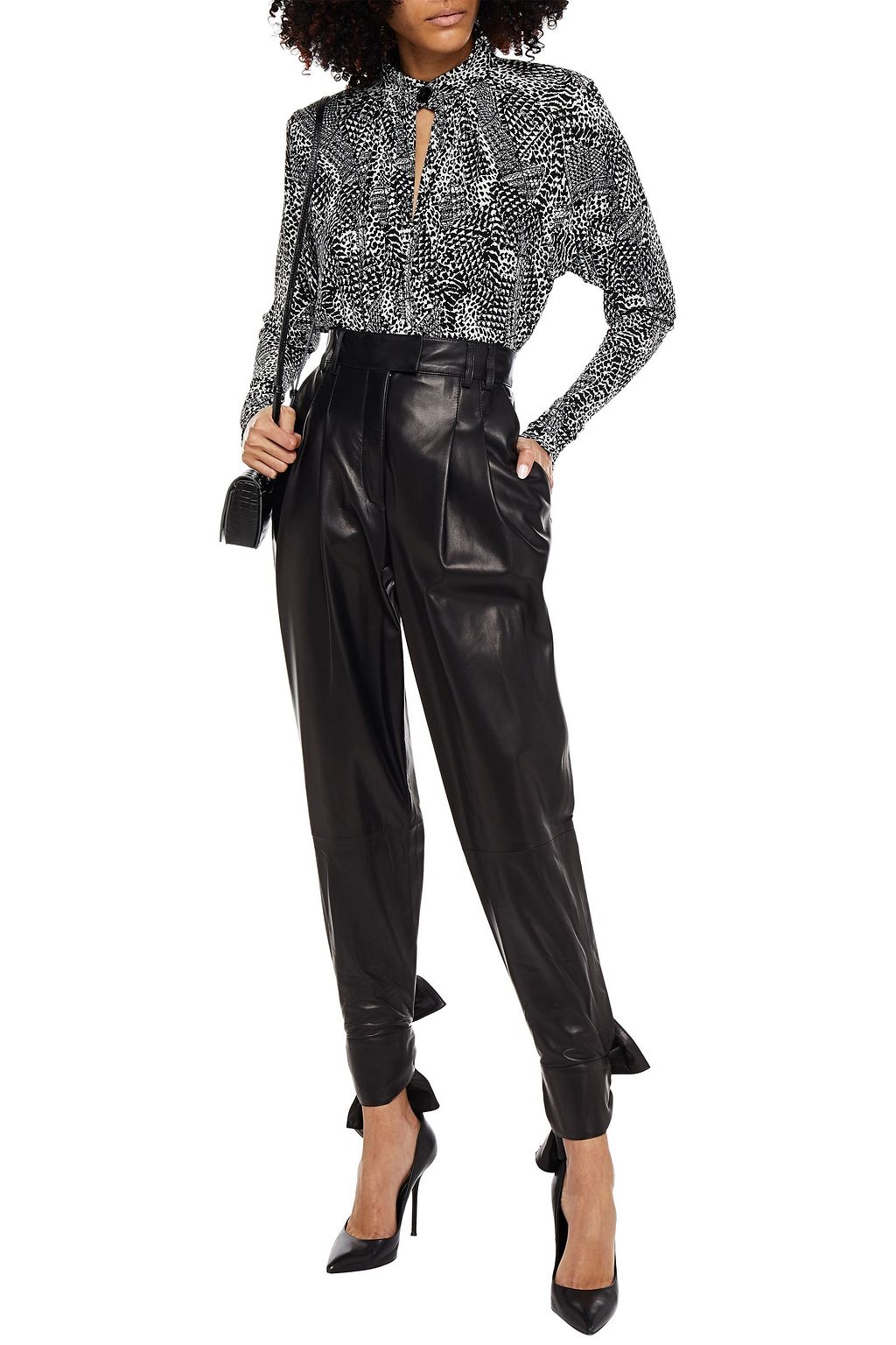 PROENZA SCHOULER Karottenhose aus Leder mit Bindedetail