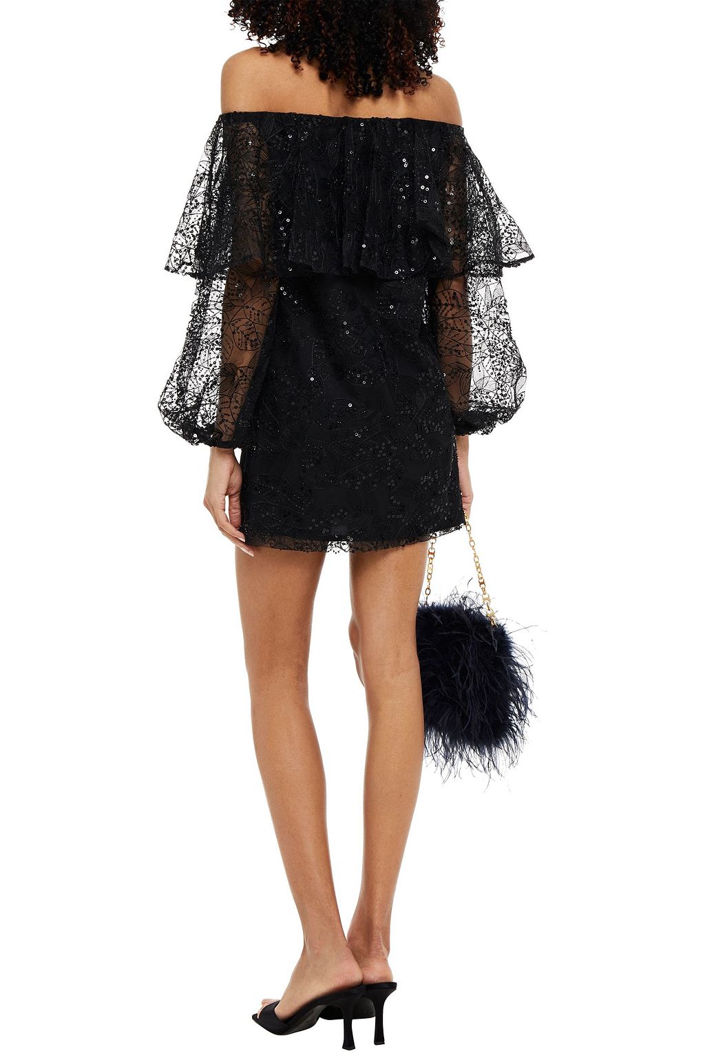 ROTATE BIRGER CHRISTENSEN Off-the-shoulder embellished embroidered tulle mini dress