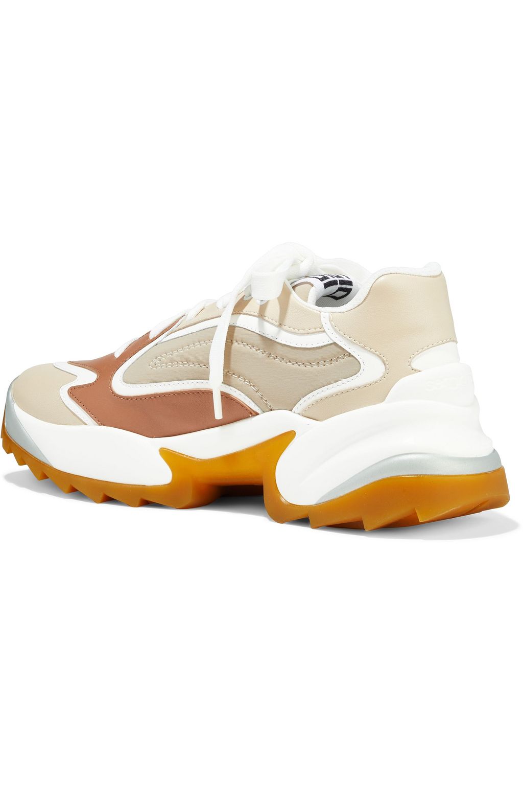 SERGIO ROSSI Sergio Extreme leather and neoprene exaggerated-sole sneakers