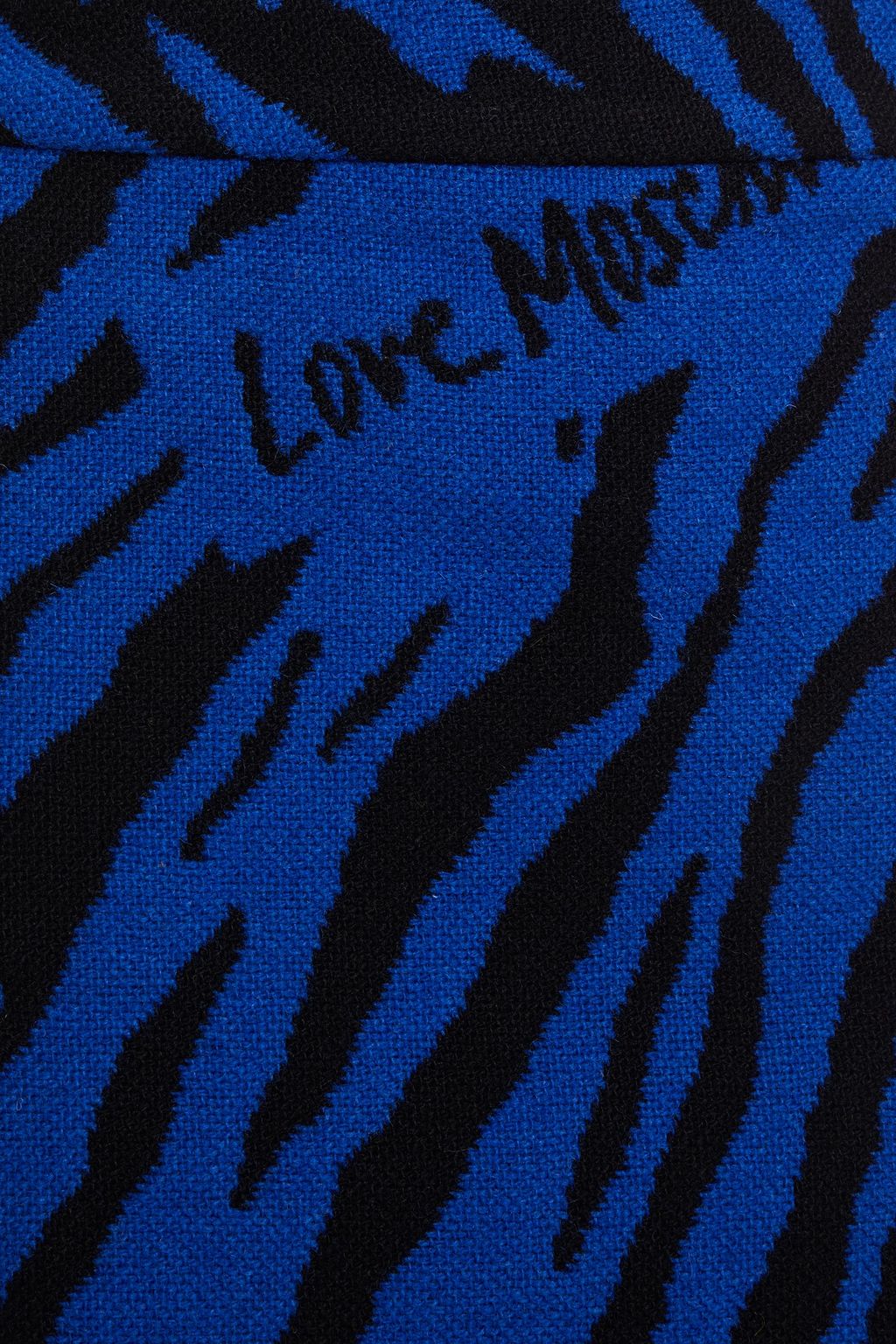 LOVE MOSCHINO Wool-blend zebra-jacquard mini skirt