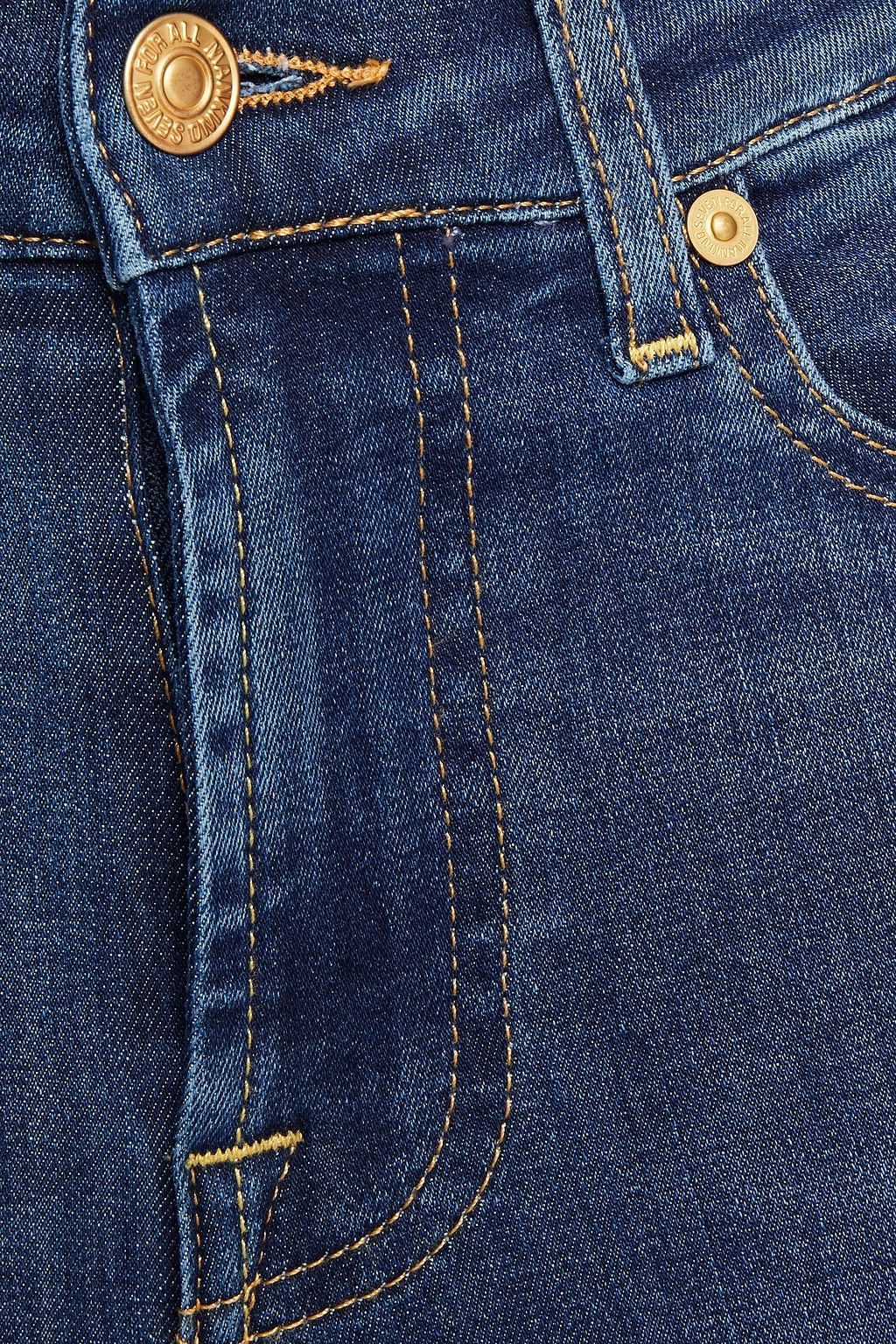 7 FOR ALL MANKIND Faded high-rise slim-leg jeans