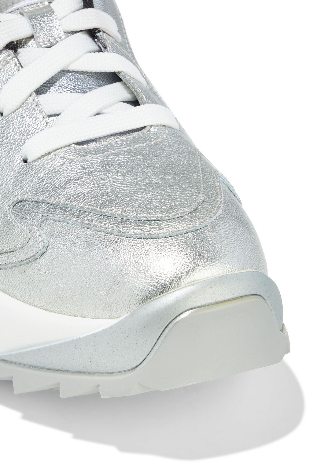 SERGIO ROSSI Sergio Extreme metallic leather exaggerated-sole sneakers