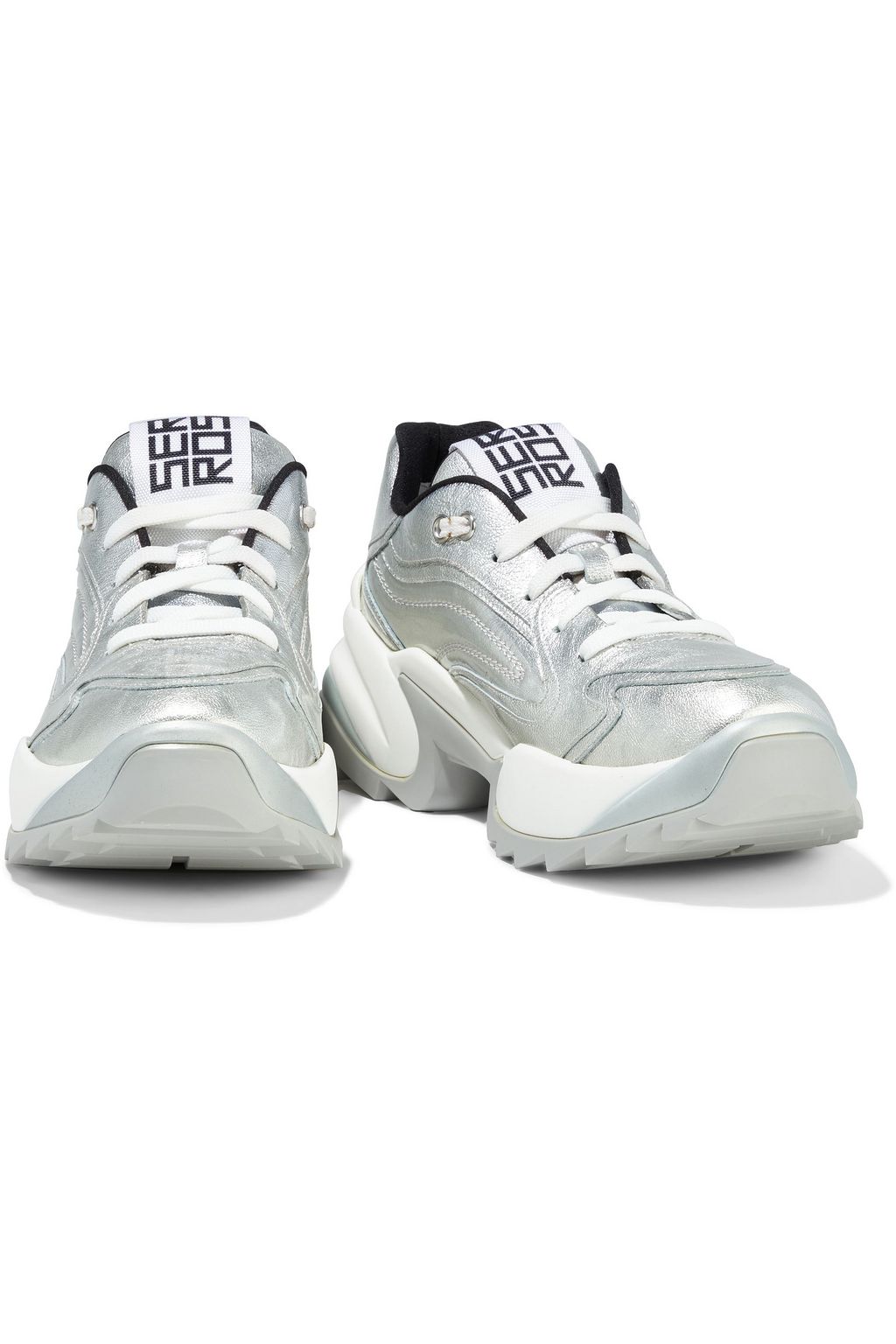 SERGIO ROSSI Sergio Extreme metallic leather exaggerated-sole sneakers