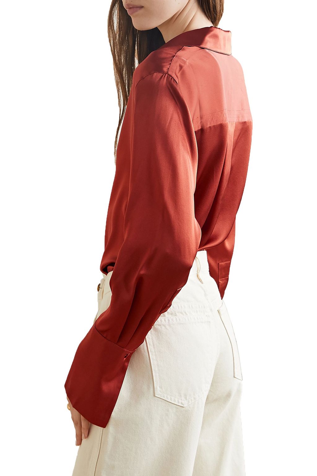 LEE MATHEWS Stella silk-satin shirt