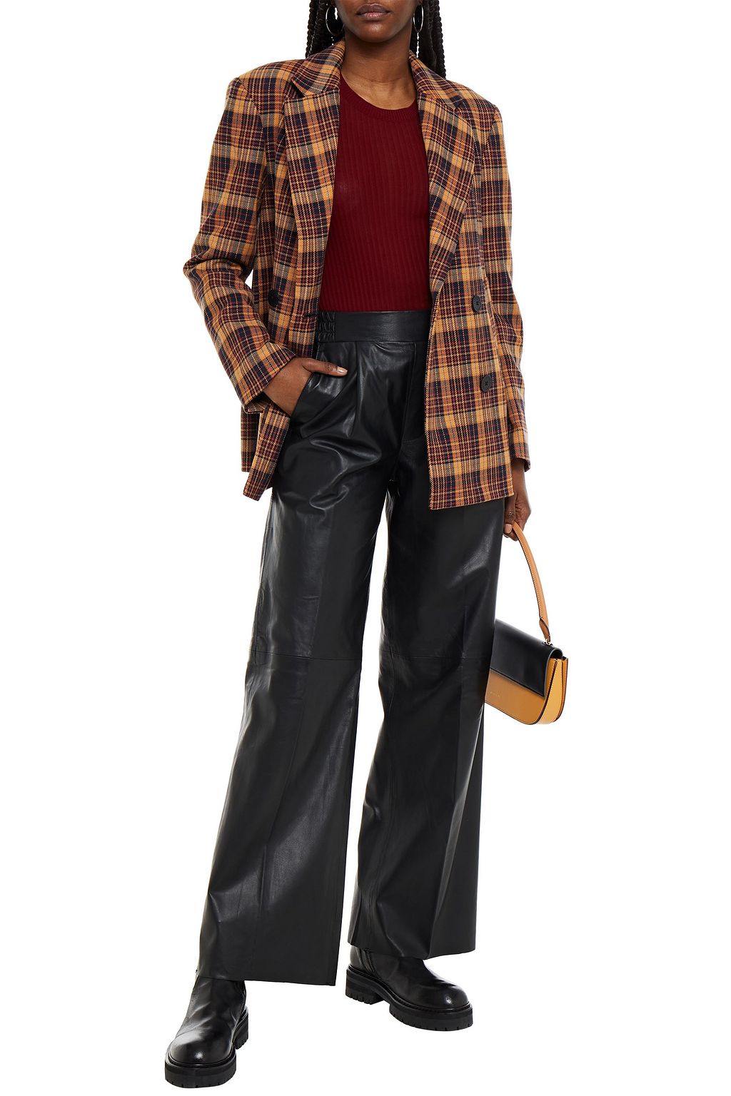 REMAIN BIRGER CHRISTENSEN Leather wide-leg pants