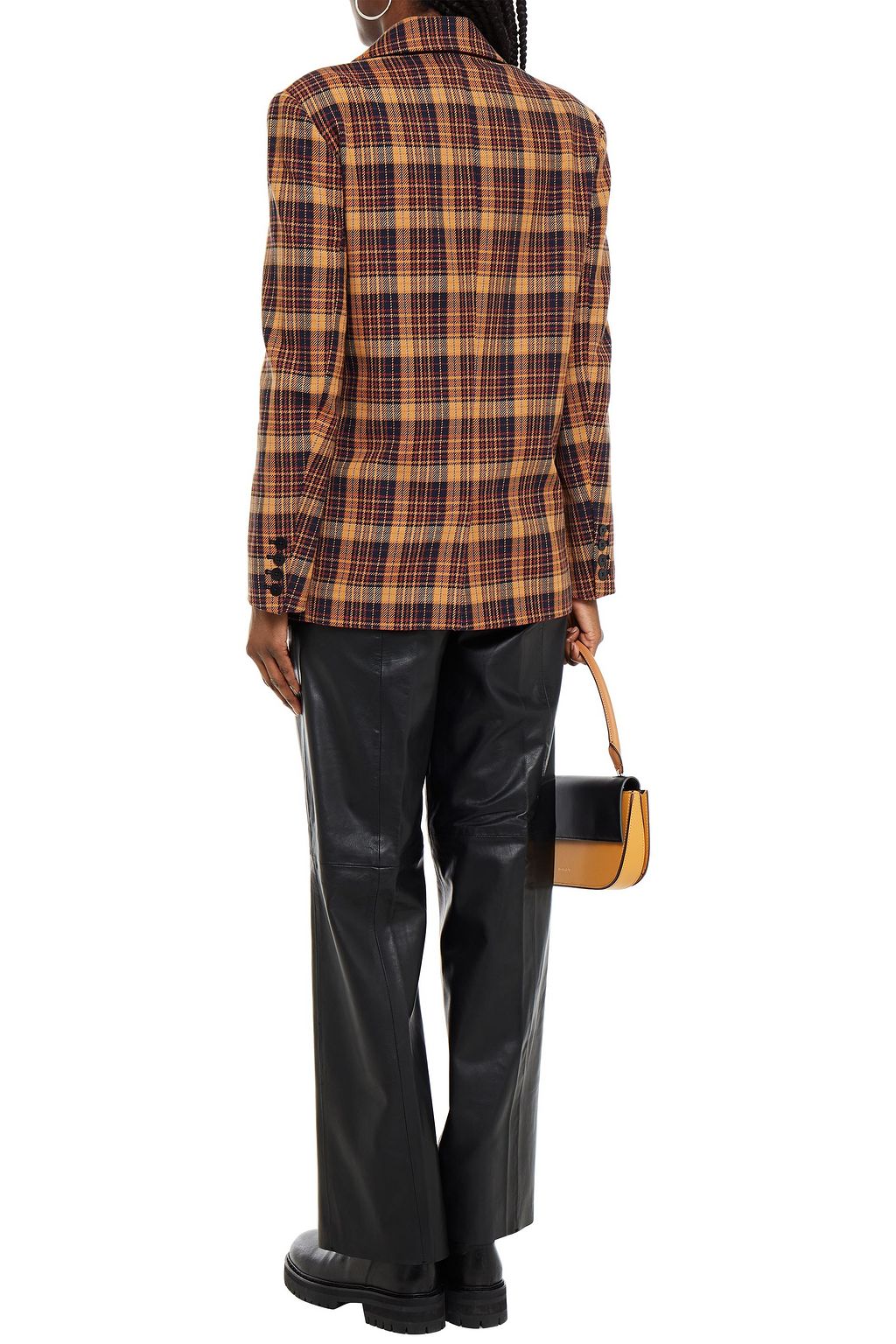 REMAIN BIRGER CHRISTENSEN Debbie double-breasted checked cotton-blend blazer