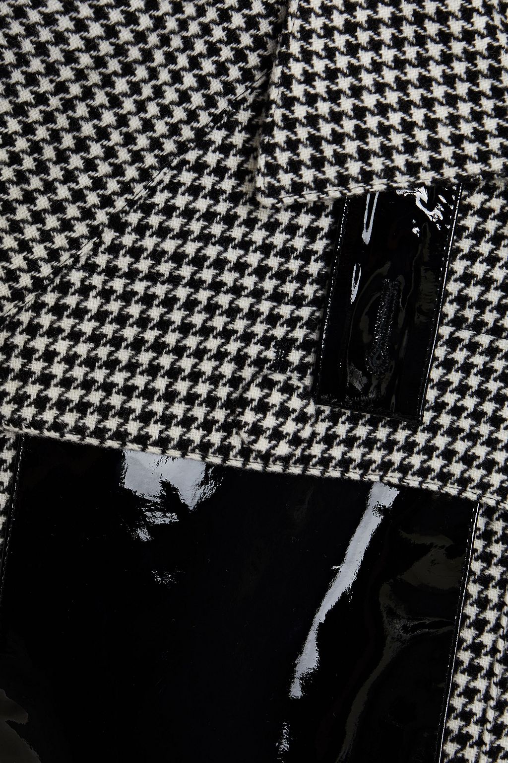 REMAIN BIRGER CHRISTENSEN Odette vinyl-paneled houndstooth wool-blend jacket