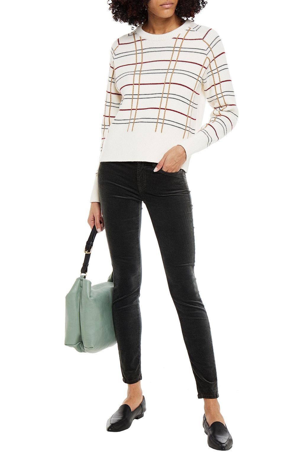 7 FOR ALL MANKIND Cotton-blend velvet skinny pants